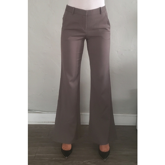Theory Dark Gray/Brown Virginwool Trousers Size 2 - Picture 1 of 9
